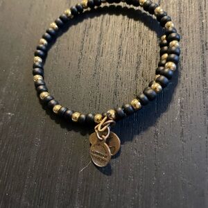 Alex and Ani Black and Gold Beaded Bracelet